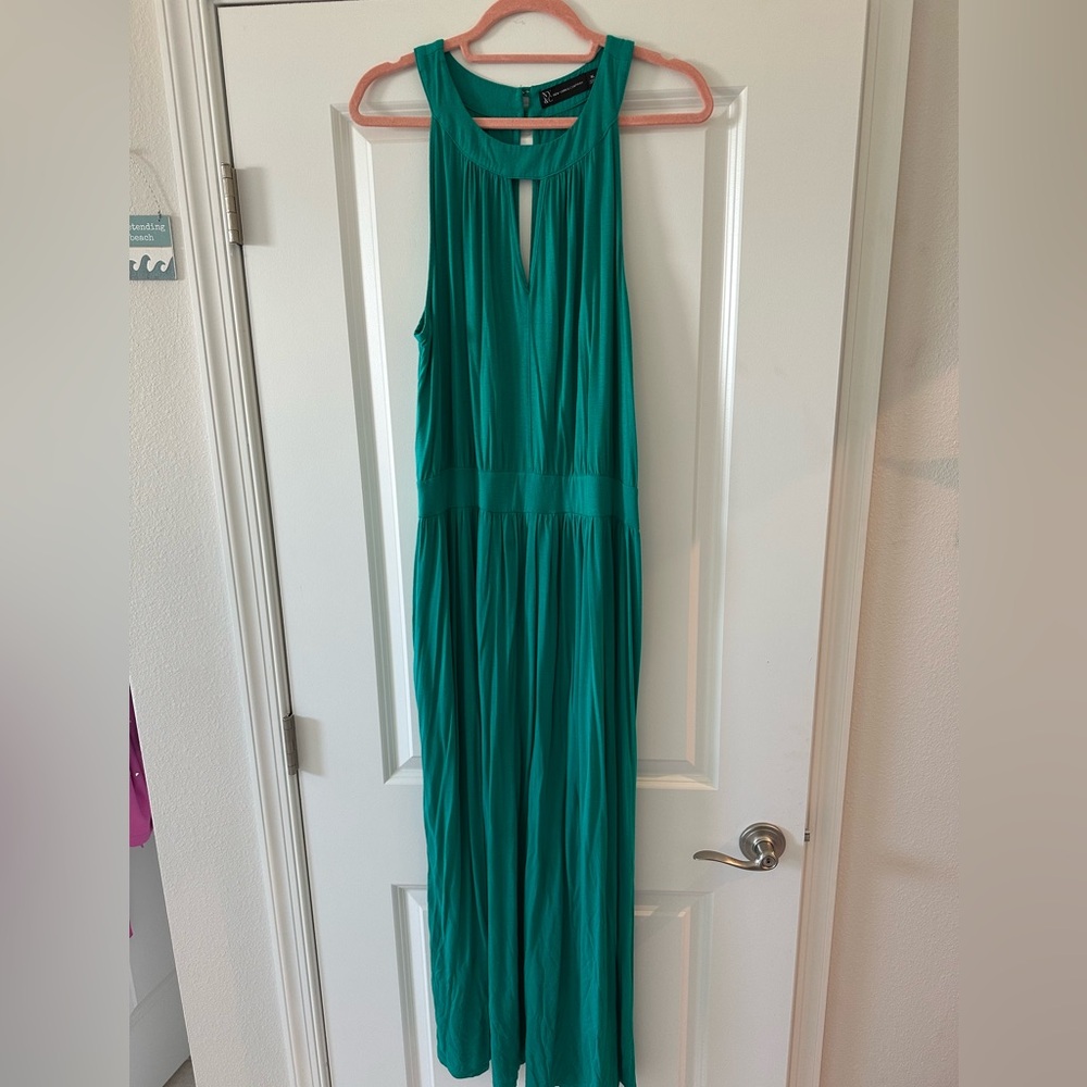 New York & Company Teal Sleeveless Dress